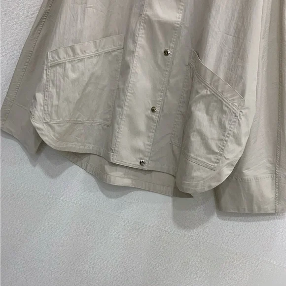 Toteme Oversized Cream High-Neck Bomber Jacket - Picture 6 of 8